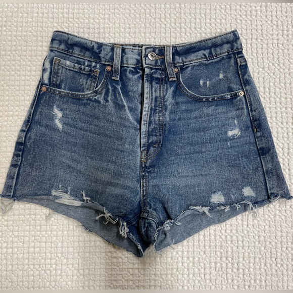 wild fable Pants - Wild Fable Highest Rise Cutoff Shorts Denim Jean Raw Hem Distressed Button Fly 2